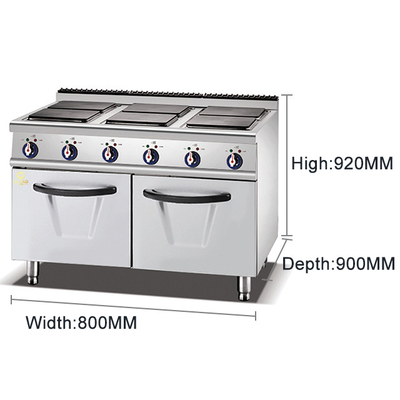 6-warm platenkoker met oven/kas NG/LPG stroomvoorziening/380V/50-60Hz
