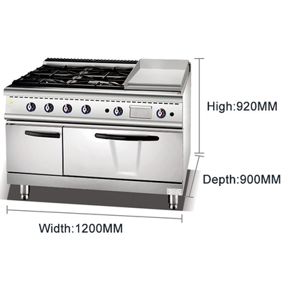 Heavy Duty Commercial Kitchen Cooking Equipment - NG/LPG 3.95/5.66Kg/h R13/4 Gasverbinding