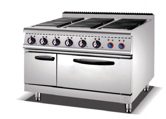 Digitale besturing Gas Restaurant Kookapparatuur Volledige gladde platenbakken 220-240V Zilveren Wit