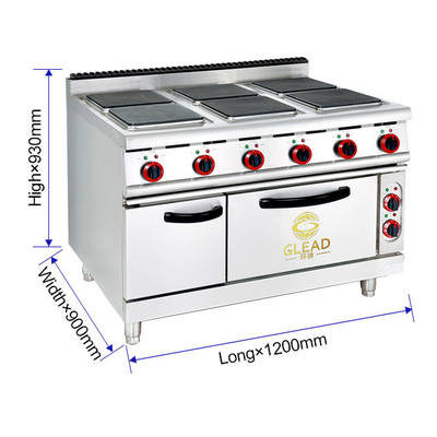 Elektrische restaurant kookapparatuur Roestvrij staal commerciële grill GL-TT-6 model 29KW Vermogen - 176kg