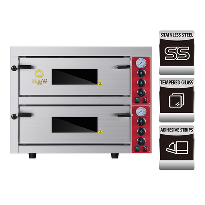 Commerciële pizza bakoven met 9kW stroom 3N-380V/220-240V Spanning 115KG Gewicht.