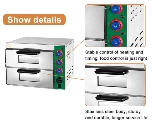 Elektrische commerciële bakkerij-keukenapparatuur met een binnengrootte van 400*400*150mm*2 dekken