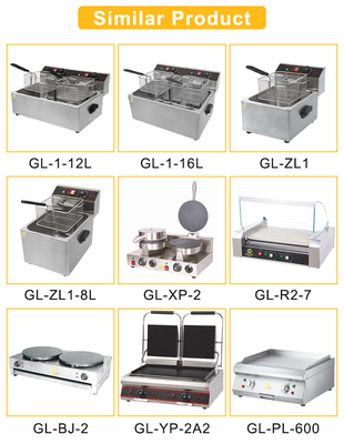 GL-RC-2 Restauranten kookapparatuur met olie tank grootte 267x365 mm en stroomvoorziening LPG/NG 31