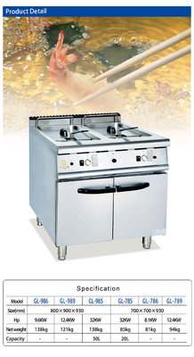 174 kg Kookapparatuur voor commerciële keukens met gasverbruik LPG/NG 2.46/3.12Kg/h