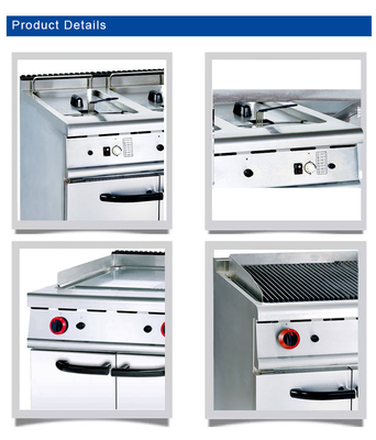 Kookapparatuur voor restaurants uit roestvrij staal GL-RC-2 met gasverbinding R13/4
