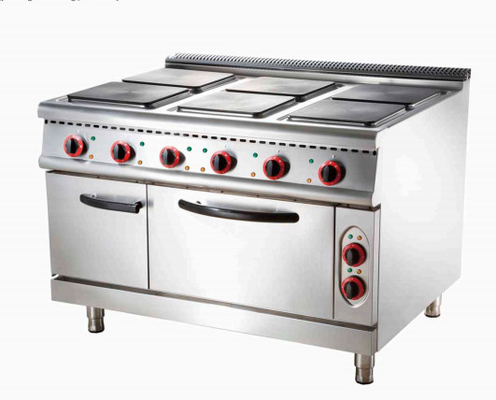 Kookplaat van roestvrij staal Gaskooker Commerciële keukenapparatuur met 11,2 kW Vermogen 100-300.C Temperatuurbereik Standing