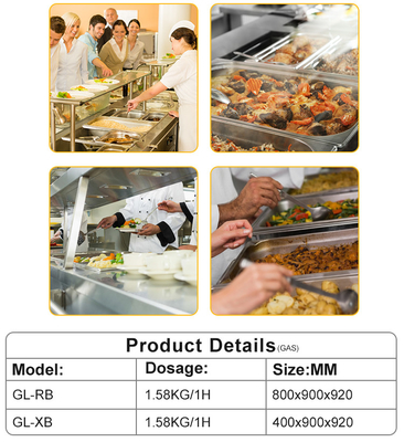 800×900×850 70 Gasverbruik Restauranten Kookapparatuur voor het koken in grote hoeveelheden