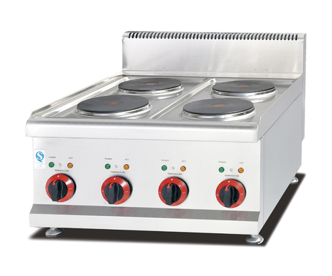 Gaskookplaten van roestvrij staal Keukenapparatuur 10kw 220V 4 Brander 100-400°F