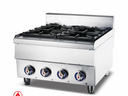 Commerciële gasfrituur met 2 branders 11,2kw Power R1 3/4 Gasverbinding