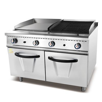 Gasverbruik LPG/NG 1,29/1,92 kg/uur voor restaurantkookapparatuur van 180 kg