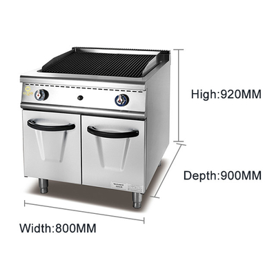 Gasgrill met kas 1,2/1,76 kg/uur Gasverbruik voor snelservice restaurants