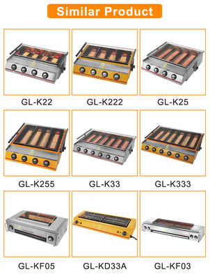 Gasgrill met kas 1,2/1,76 kg/uur Gasverbruik voor snelservice restaurants