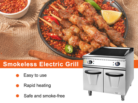 Commerciële gasgrill met kast 17L LPG/NG Gasverbruik Kookplaat van roestvrij staal