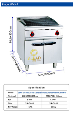 126 kg roestvrij staal gasgrill met kas LPG/NG verbinding R13/4 Efficiëntie Model GL RH