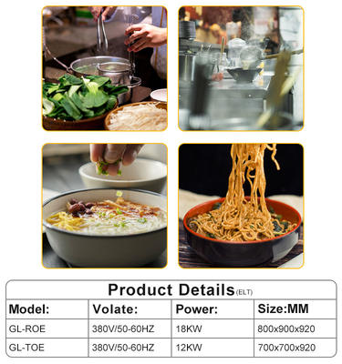 800×900×850 70 Restauranten kookapparatuur met LPG/NG-voeding en R13/4 gasverbinding Gas indirect jas Boilli