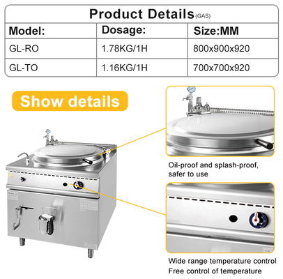 Gasrestaurant kookapparatuur GL-RO Met gasverbruik LPG/NG 1,78/2,6Kg/h