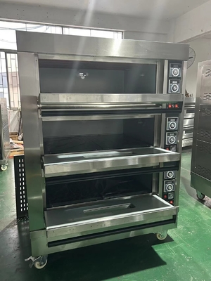Gas aangedreven NBO-G306 3 dek 6 diensten Oven voor het bakken van brood, eieren en meer