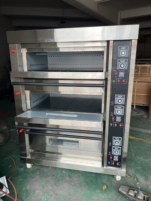 Gas aangedreven NBO-G306 3 dek 6 diensten Oven voor het bakken van brood, eieren en meer