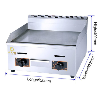 Professionele gasgrill voor commerciële keukens 11.7kw zware kookapparatuur