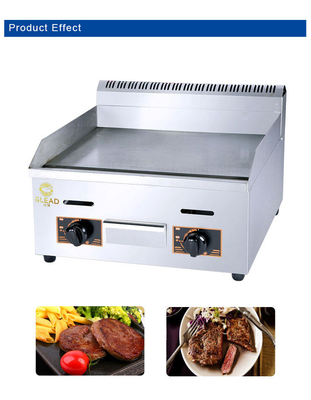 Zware gasgrillplaat voor professionele keuken met LPG-energie - 32 kg gewicht en 11,7 kW vermogen