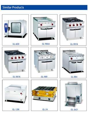 Zware gasgrillplaat voor professionele keuken met LPG-energie - 32 kg gewicht en 11,7 kW vermogen