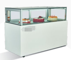 Push Pull Glass Door Cake Vitrine Met Marmer / roestvrij staal basis