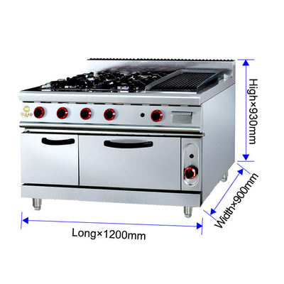 225 kg zware gas range grilloven 27 kW fastfood keukenapparatuur / kookapparatuur - GH-999A