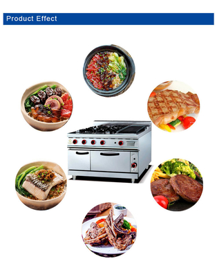 GH-999A gasbereik met 4-brander Lava Rock Grill Oven voor professionele keuken