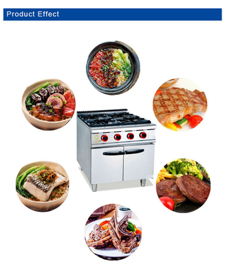 Commerciële gasreeks met 4-brander / gasoven 20,8 kW Power Restaurant kookapparatuur GH-987A