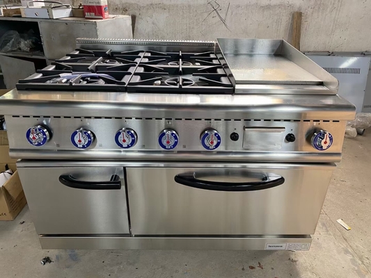 20.8kw Gas Range Kookapparatuur Met 4-brander Gasoven Zwaargewicht 153kg Gewichtscapaciteit