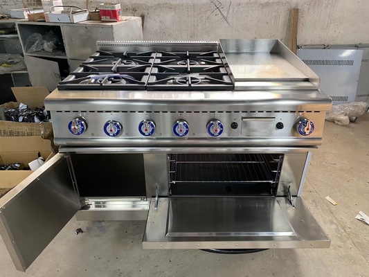 20.8kw Gas Range Kookapparatuur Met 4-brander Gasoven Zwaargewicht 153kg Gewichtscapaciteit