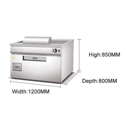 10kw gas Japanse Teppanyaki LPG/2800Pa Keuken Kookapparatuur Met 270kg Gewicht