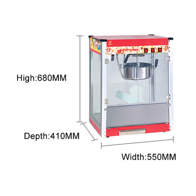 1.5KW elektrische popcornmachine 220V-240V lichtgewicht ontwerp voor thuisfilm nachten