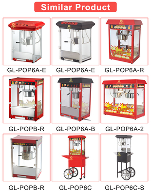 1.5KW elektrische popcornmachine 220V-240V lichtgewicht ontwerp voor thuisfilm nachten