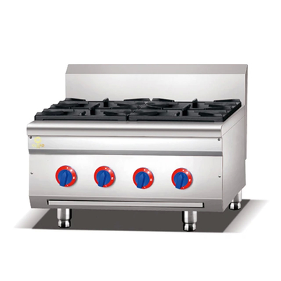 Verstelbare temperatuur gas kookmachine GL-ZH-RA-6 49.6KW/56KW voor commerciële keuken