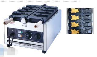 Verstelbare temperatuur Elektrische visvormige wafelfabriek 1.6KW Energiebron voor knapperige resultaten