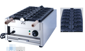 Een elektrische viswafelmachine met instelbare temperatuurregels