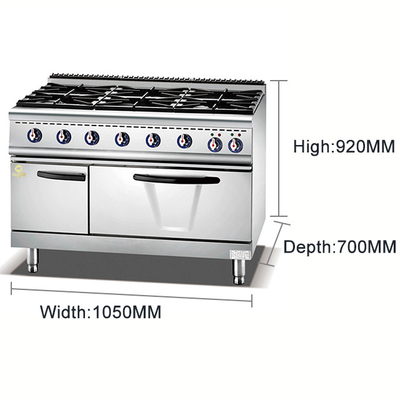 Gas-commerciële kookmachine met instelbare temperatuurregeling voor restaurantkeukens