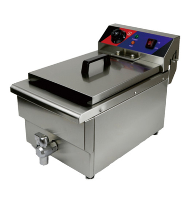 Restaurantfryer van roestvrij staal met 1 tank 0-200°C Temperatuurcontrole Zilveren afwerking