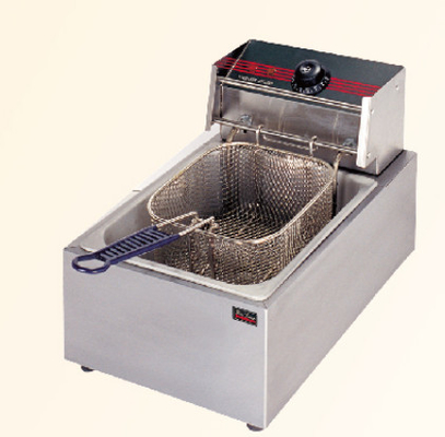 Rustvrij staal 1 Tank Fryer Restaurant kookapparatuur met mechanisch bedieningspaneel voor nauwkeurig frituren
