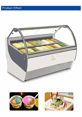 Italiaanse Pan Qty 18pcs Geventileerde industriële koelapparaat voor Gelato IJsshowcase