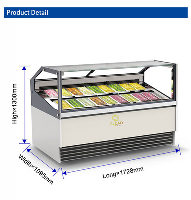 Krachtige 1650W omgekeerde cyclus ontdooiing koelingseenheid voor Gelato IJsroom Showcase met geventileerde koeling