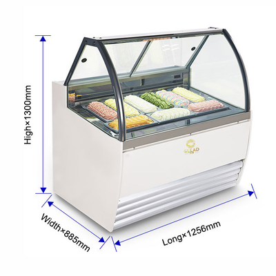 Thomas Gelato IJsscherm Showcase Omgekeerde cyclus Ontdooiing koelapparaat 220-240V/1PH/50HZ