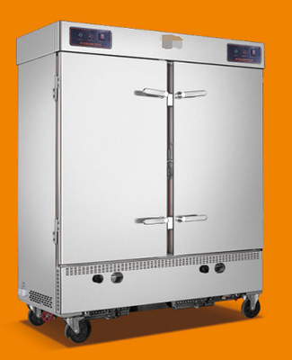 Commerciële hotel rijst stoomwagens met 12 kW Power Single Door 6-12 Trays Intelligent Heating Tube Technology.