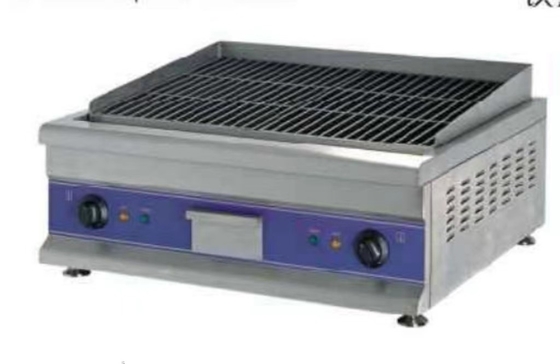 Zilver en wit 220V-240V ijzeren lava rock grill digitaal bedieningspaneel Temperatuur 500 tot 700 graden