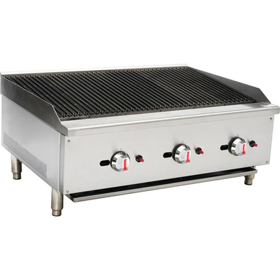 Zilver en wit 220V-240V ijzeren lava rock grill digitaal bedieningspaneel Temperatuur 500 tot 700 graden