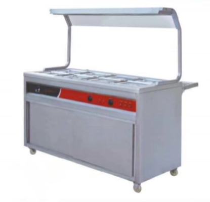 Dubbelspannings zilveren elektrische restaurantsoep warmer display unit met temperatuurregeling