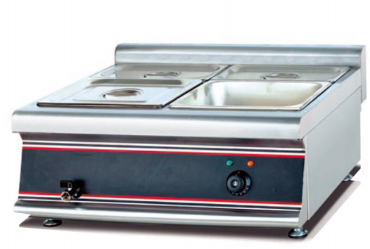 Dubbelspannings zilveren elektrische restaurantsoep warmer display unit met temperatuurregeling
