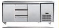 3 deuren Werktafel Koelmachine Koelmachine Temperatuur 2-8C Industriële koelopslagoplossing