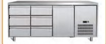 3 deuren Werktafel Koelmachine Koelmachine Temperatuur 2-8C Industriële koelopslagoplossing